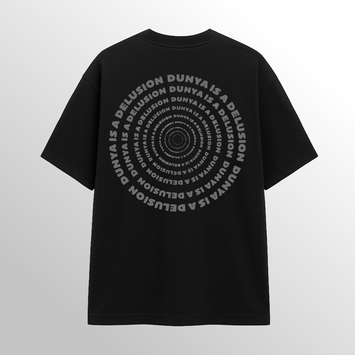 DUNYA IS A DELUSION BLACK HEAVYWEIGHT T-SHIRT