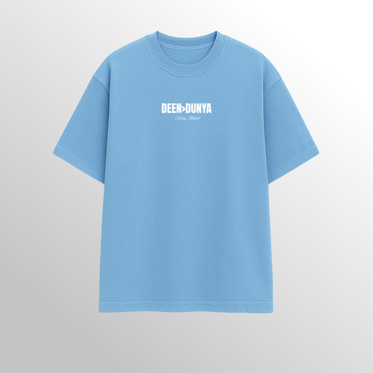 DEEN OVER DUNYA OVERSIZED TSHIRT(SKY BLUE)