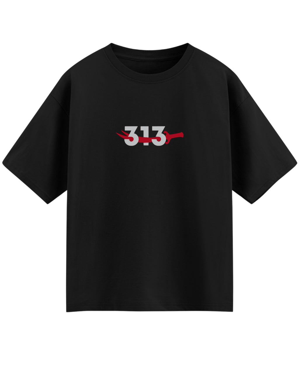 Black Oversized T-shirt Front Design