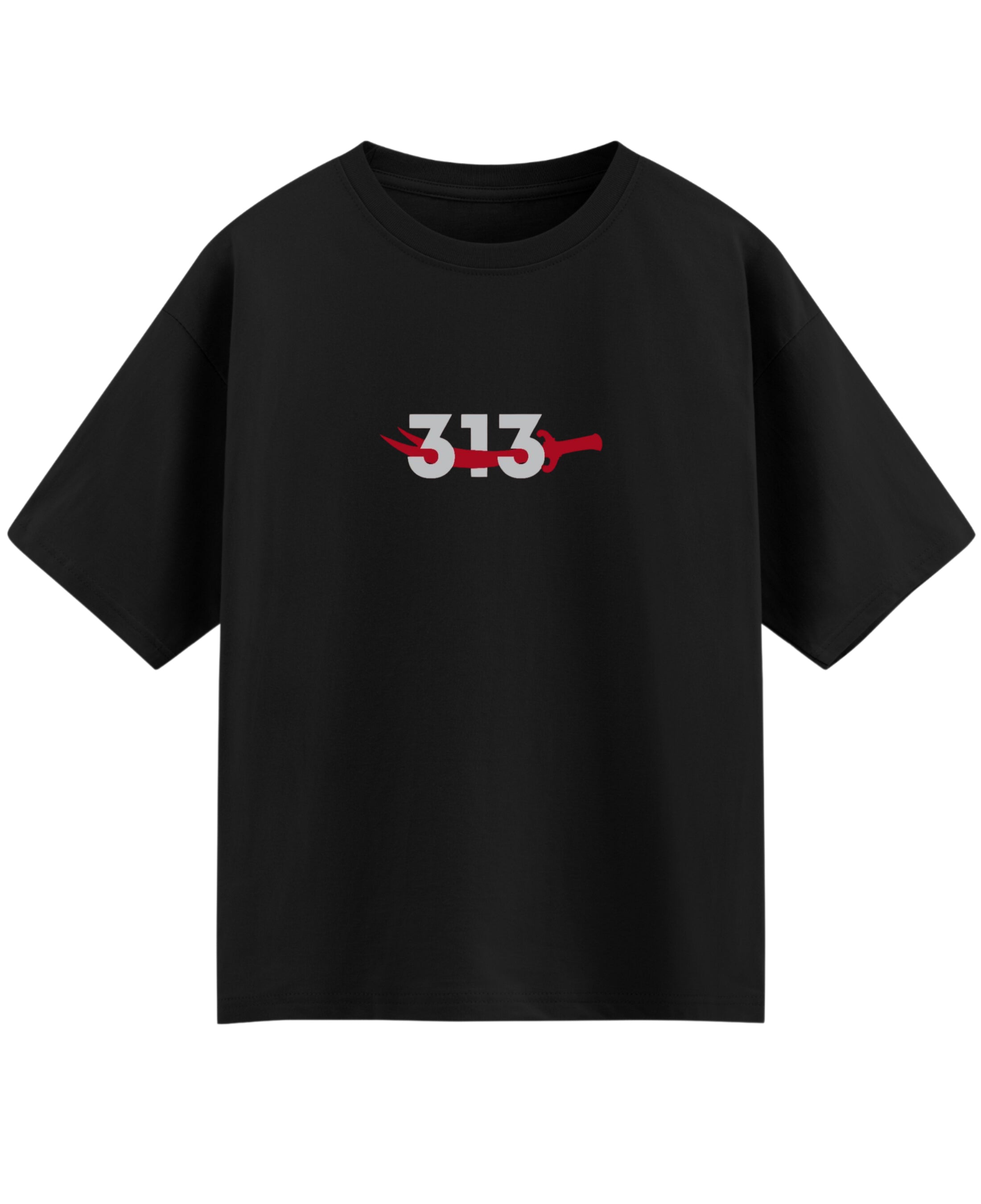 Black Oversized T-shirt Front Design