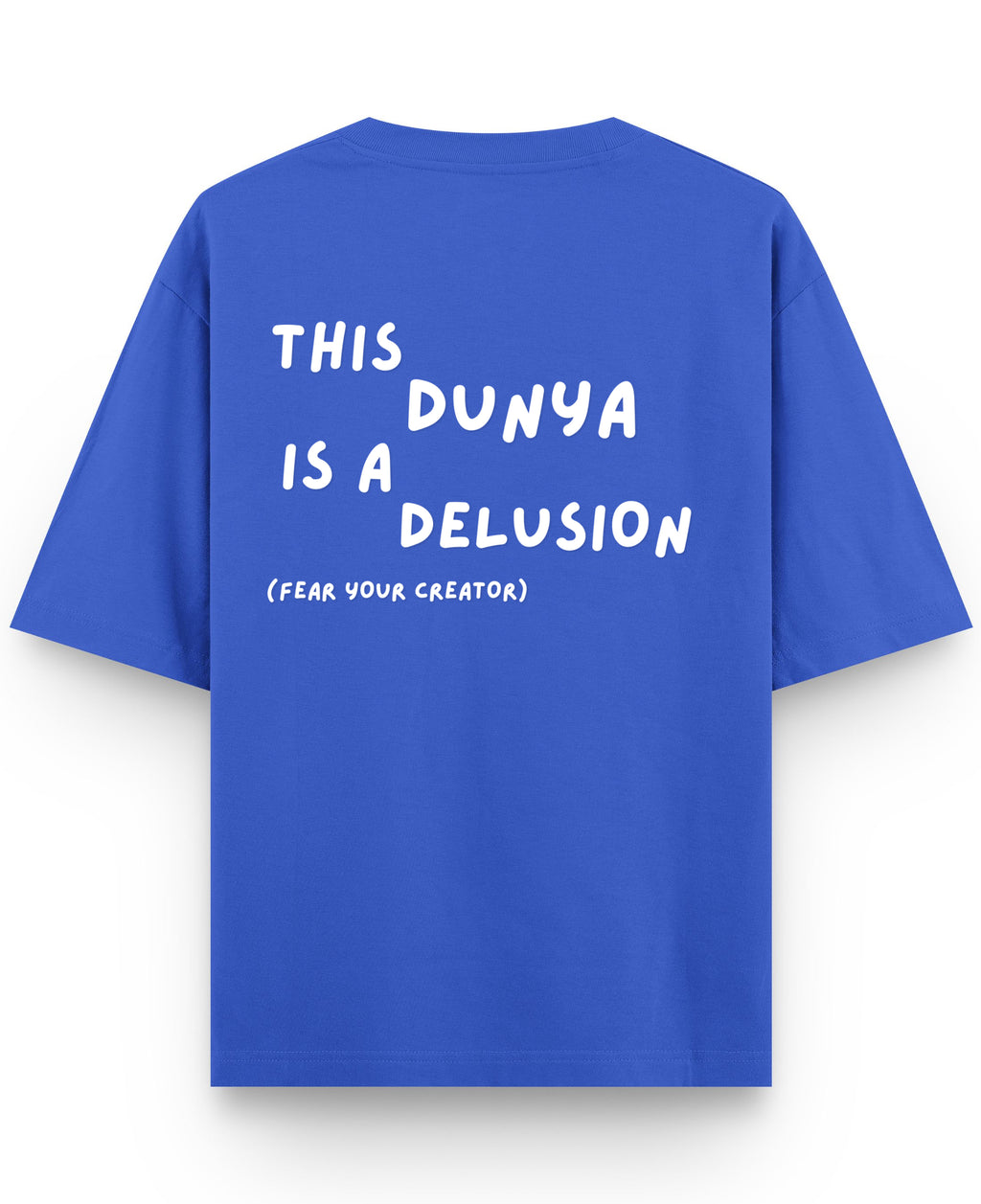 Royal Blue Oversized T-Shirt Back Design