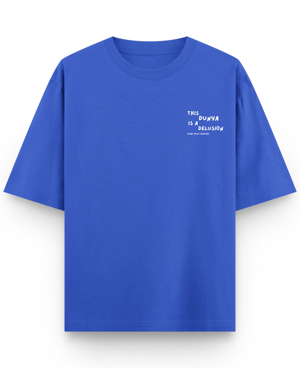Royal Blue Oversized T-Shirt Front Design