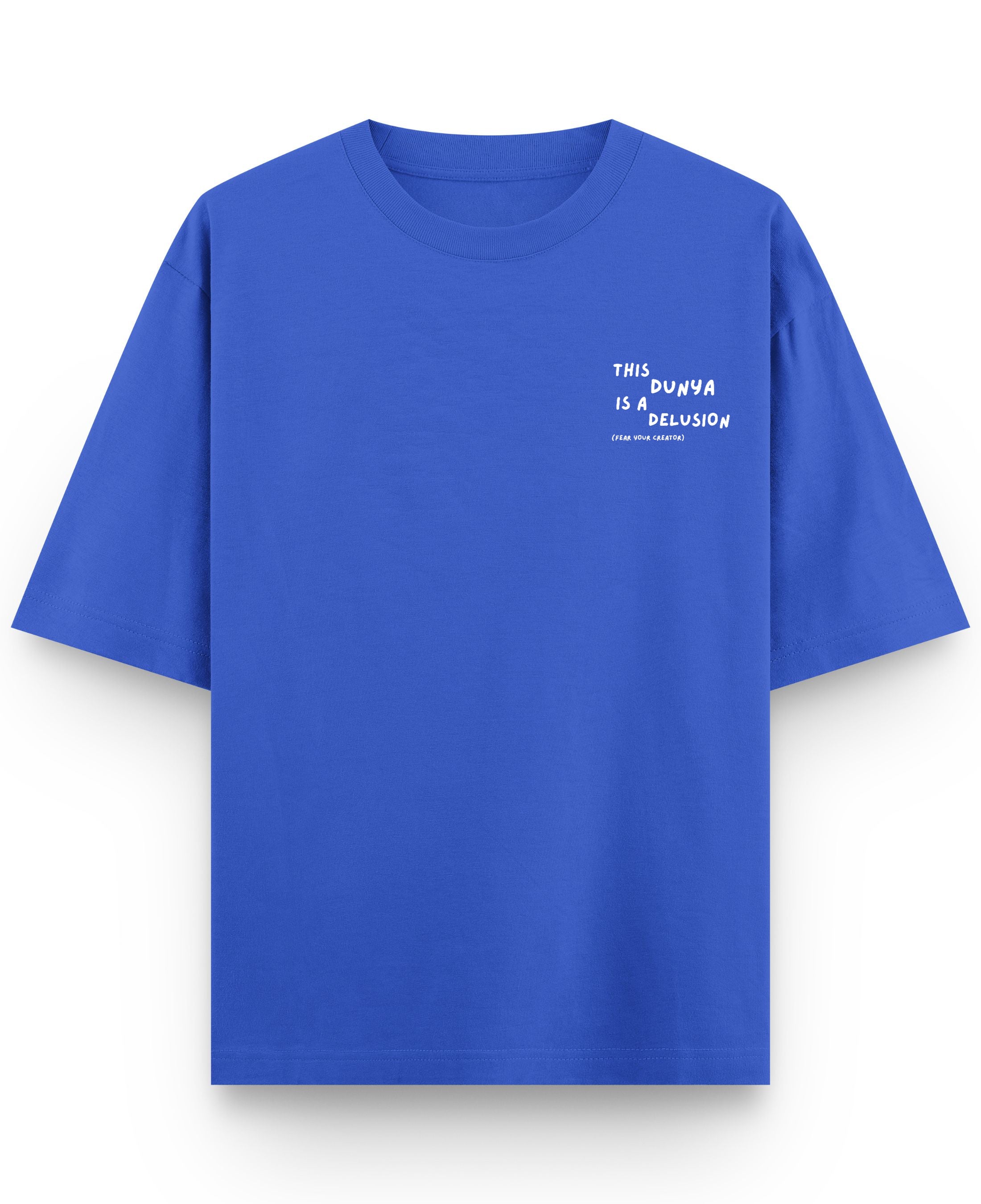 Royal Blue Oversized T-Shirt Front Design