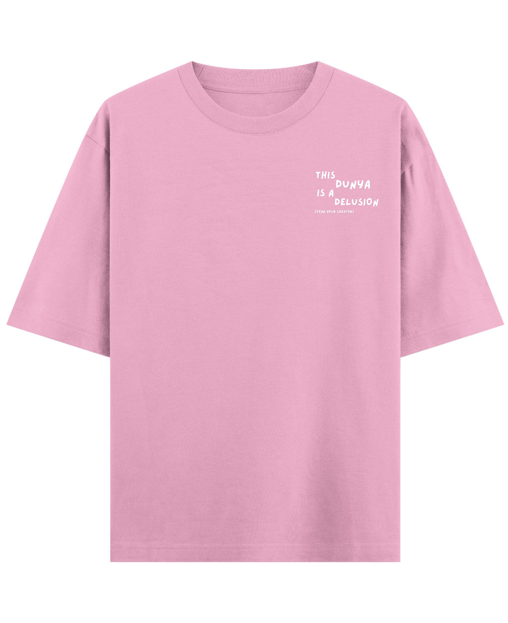 Baby Pink Oversized T-Shirt Front Design