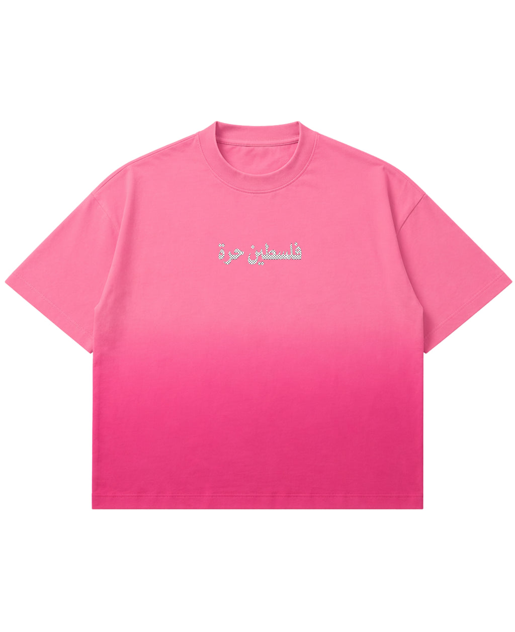 Pink Sunfade Ombré Wash Boxy Fit T-shirt Front Design