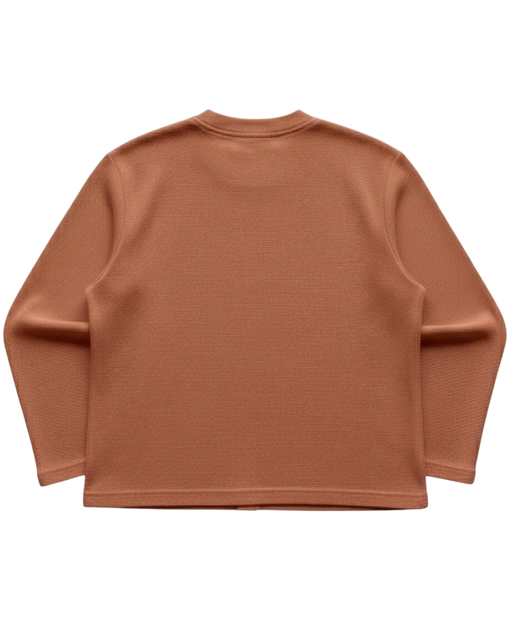 Brown waffle knit oversized full-sleeve Back Design