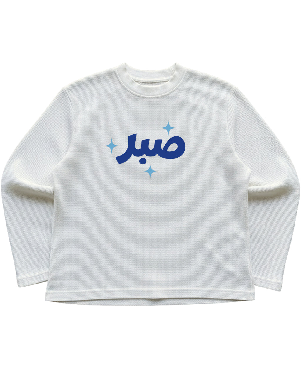 Off-white waffle knit oversized full-sleeve Front Design