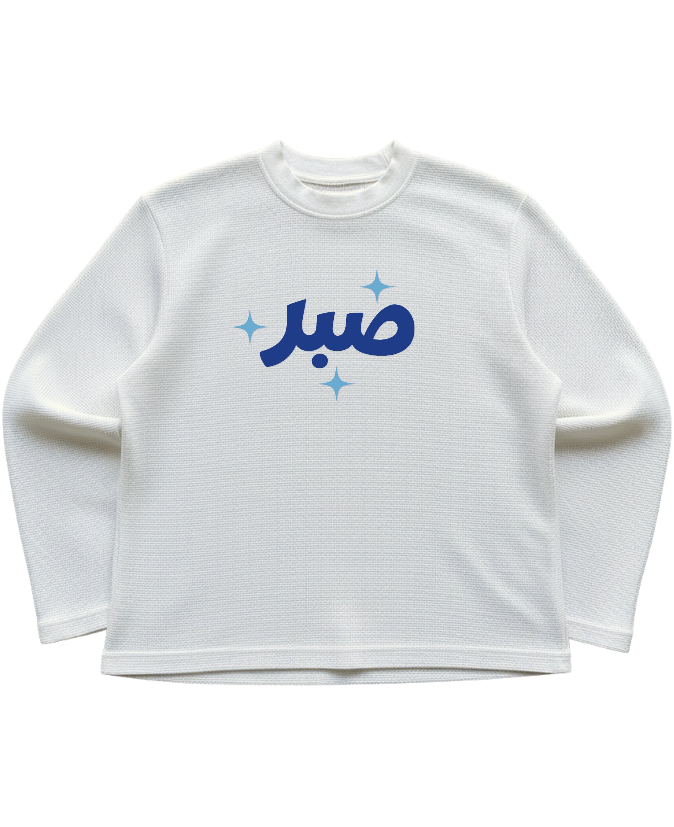 Off-white waffle knit oversized full-sleeve Front Design